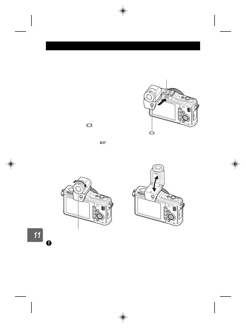 Using the electronic viewfinder (sold separately) | Olympus E-P2 User Manual | Page 134 / 163