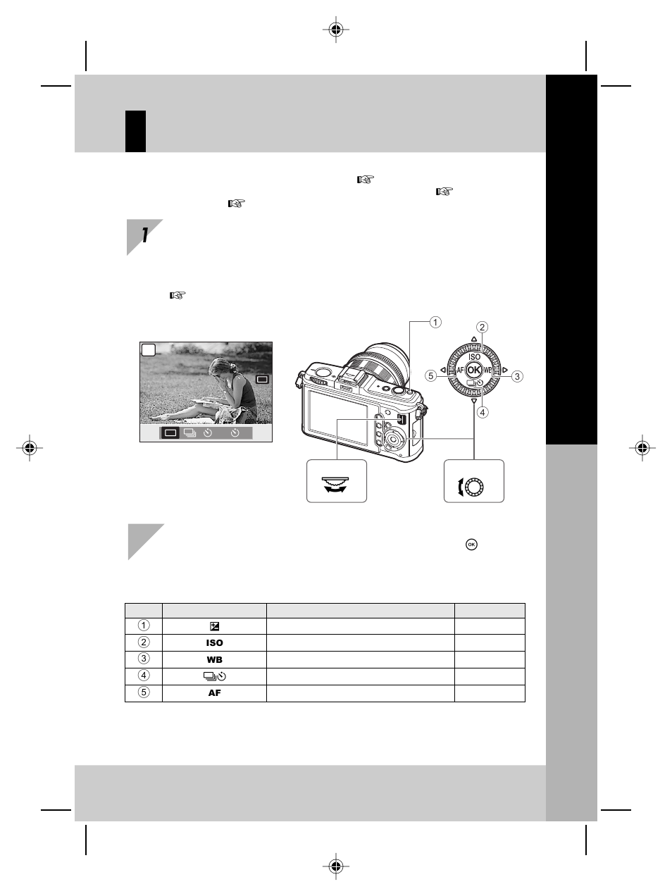 Direct buttons, Basic guide, Bas ic oper a tion s | Olympus E-P2 User Manual | Page 15 / 163