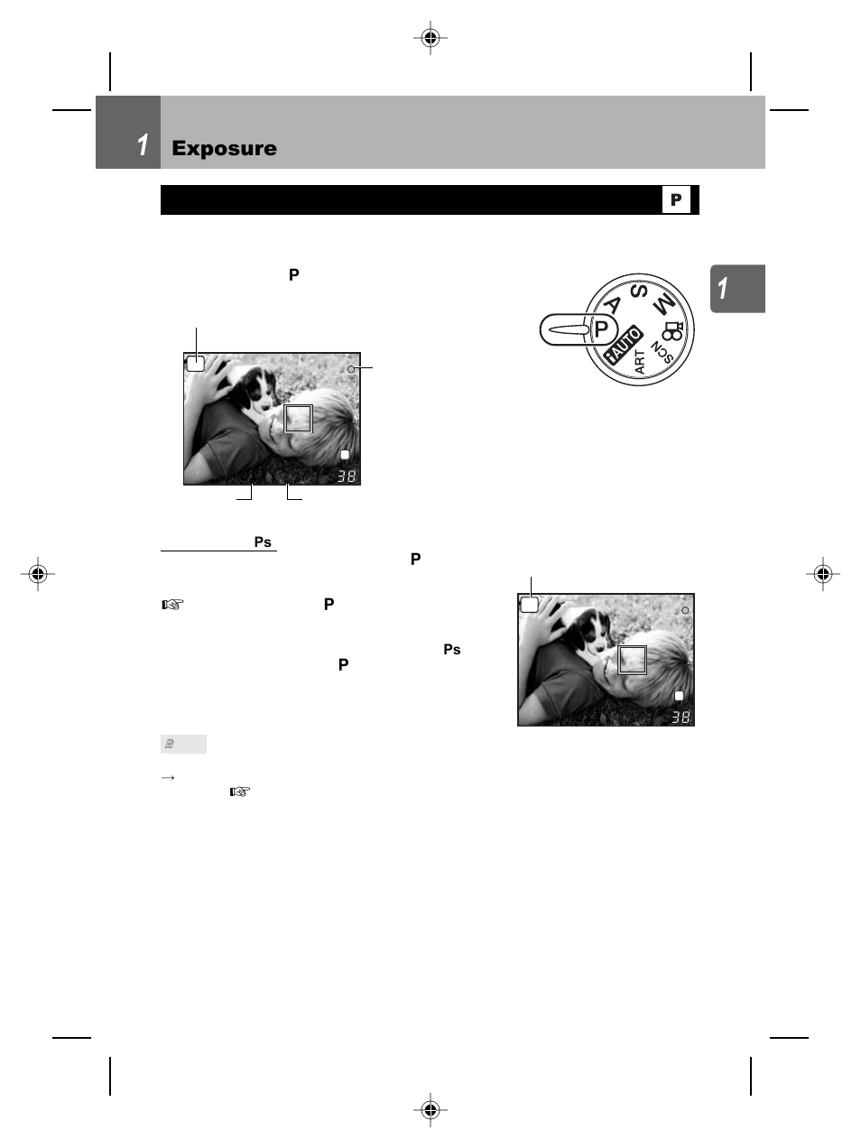 Exposure, Program shooting | Olympus E-P2 User Manual | Page 37 / 163