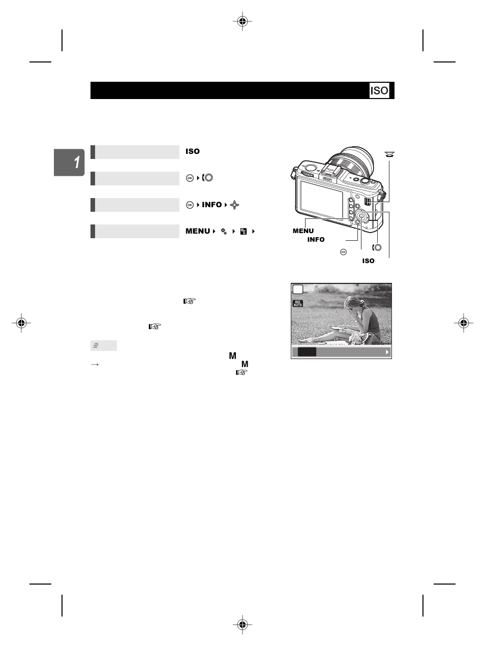 Iso sensitivity setting | Olympus E-P2 User Manual | Page 46 / 163