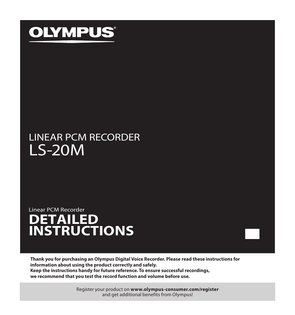 Olympus LS-20M User Manual | 108 pages