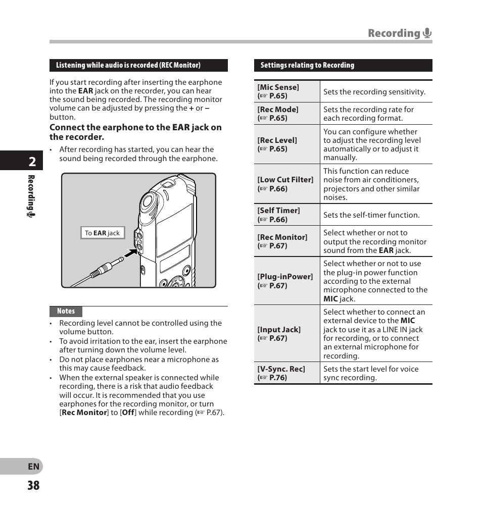 Recording a | Olympus LS-20M User Manual | Page 38 / 108