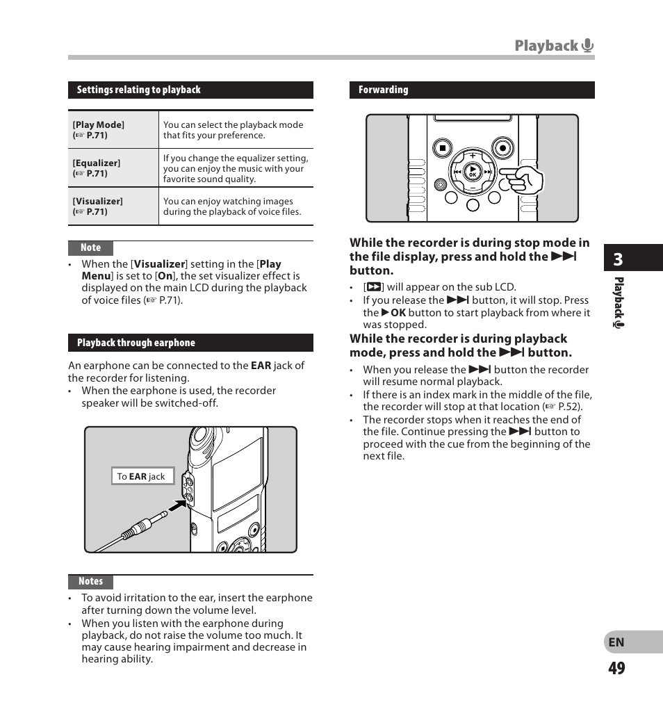 Playback a | Olympus LS-20M User Manual | Page 49 / 108