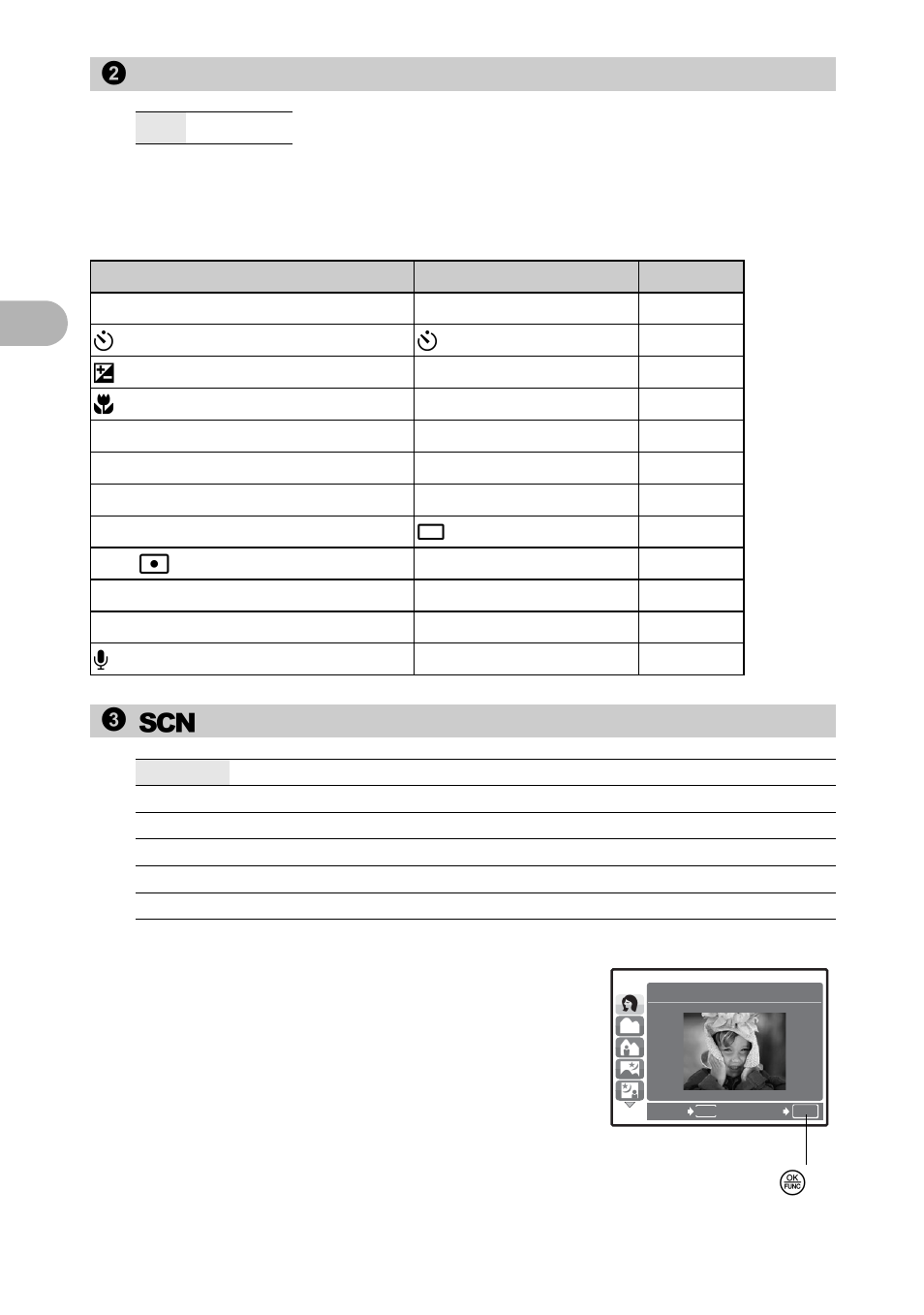 2 reset, 3s (scene), Menu o perat ion s 2 | Olympus 725 SW User Manual | Page 18 / 83