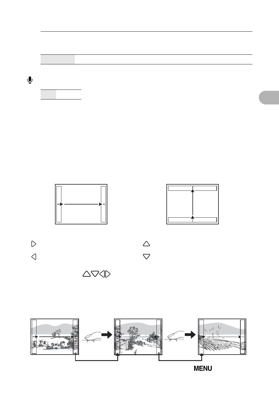 Changing the focusing area, Recording sound with still pictures, Creating a panoramic picture | P. 21 | Olympus 725 SW User Manual | Page 21 / 83