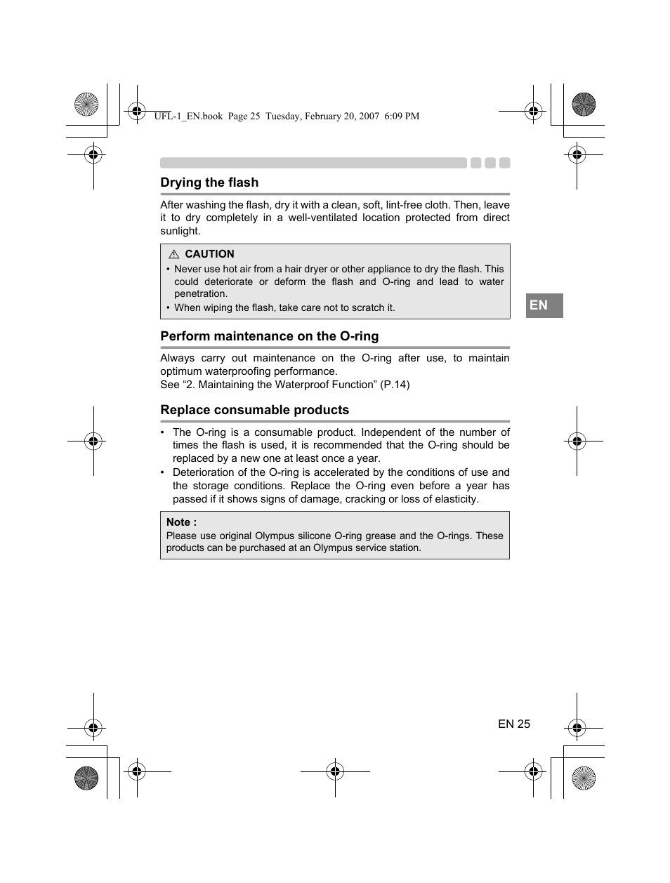 Olympus UFL-1 User Manual | Page 25 / 31