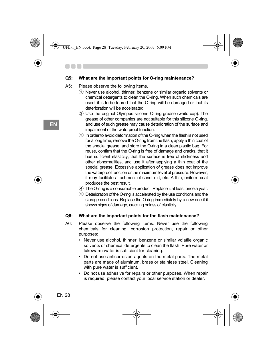 Olympus UFL-1 User Manual | Page 28 / 31