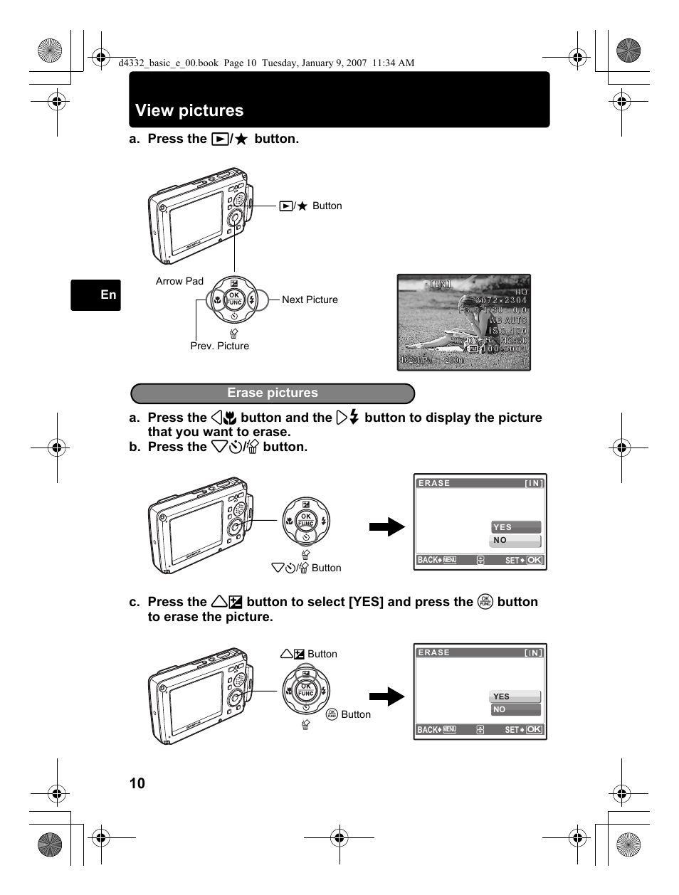 View pictures, Erase pictures | Olympus µ 770 SW User Manual | Page 10 / 30
