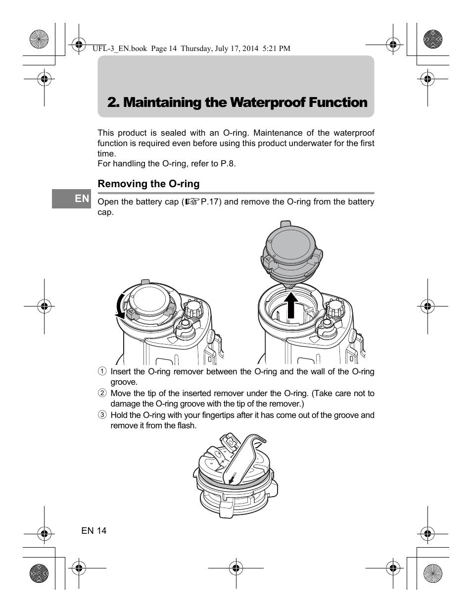 Maintaining the waterproof function | Olympus UFL3 User Manual | Page 15 / 35