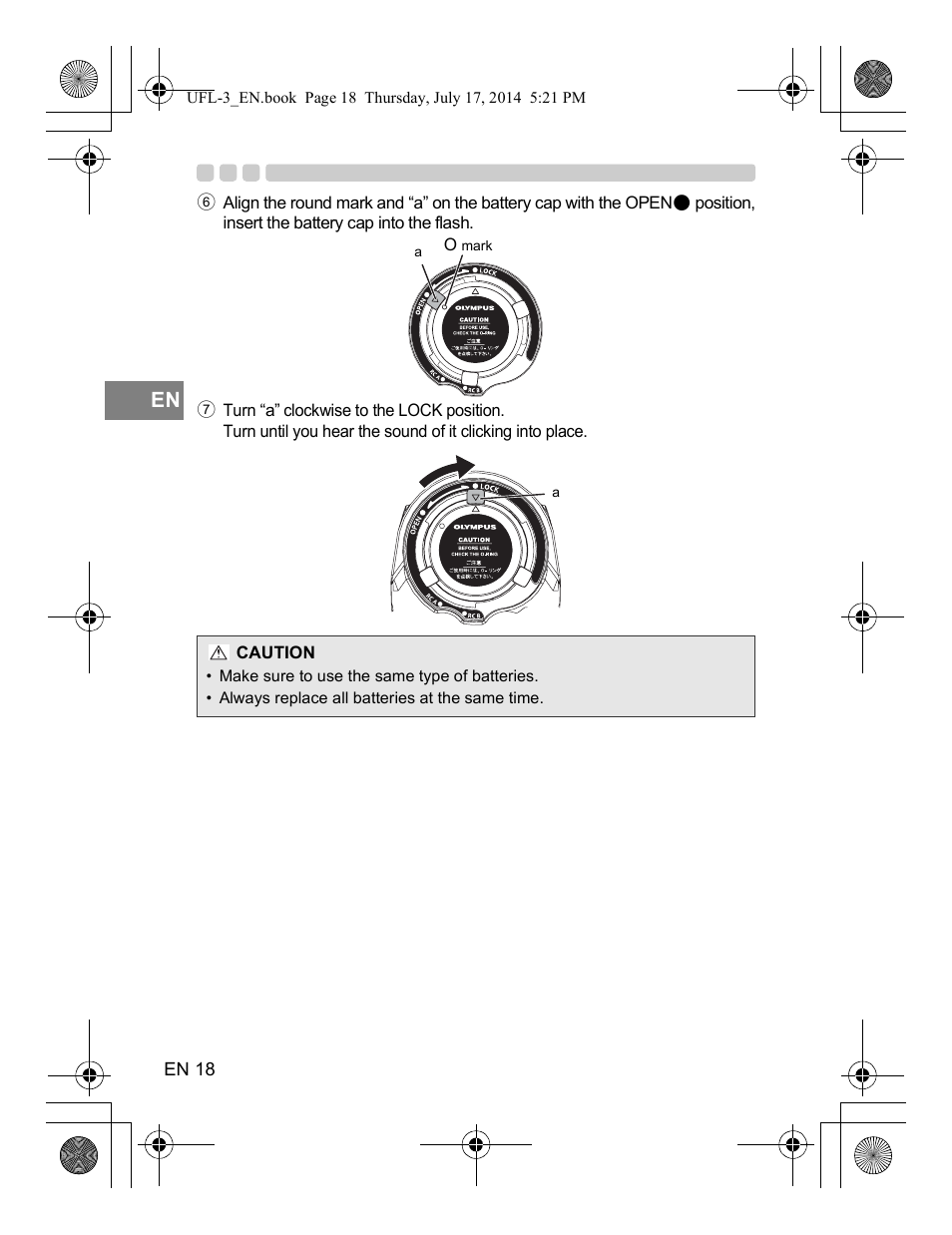 En 18 | Olympus UFL3 User Manual | Page 19 / 35