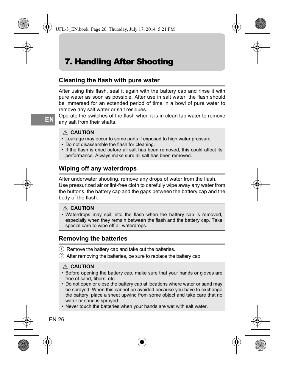 Handling after shooting | Olympus UFL3 User Manual | Page 27 / 35