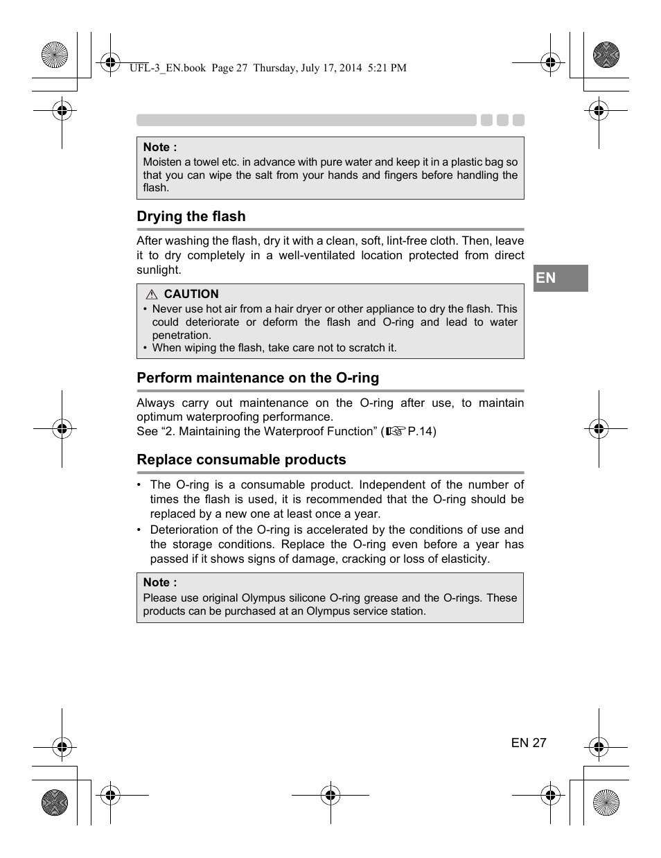 Olympus UFL3 User Manual | Page 28 / 35