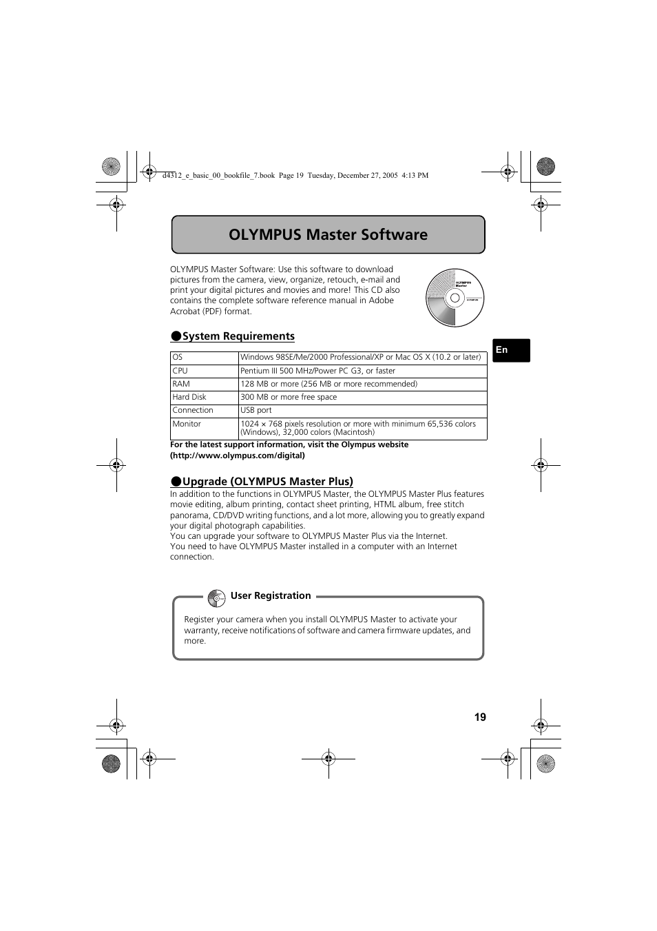 Olympus master software | Olympus FE-150 User Manual | Page 19 / 28