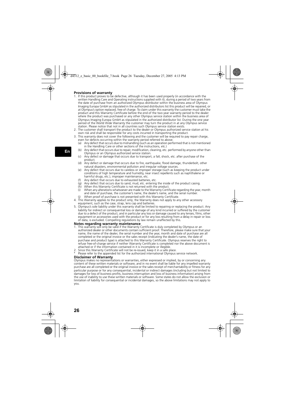 Olympus FE-150 User Manual | Page 26 / 28