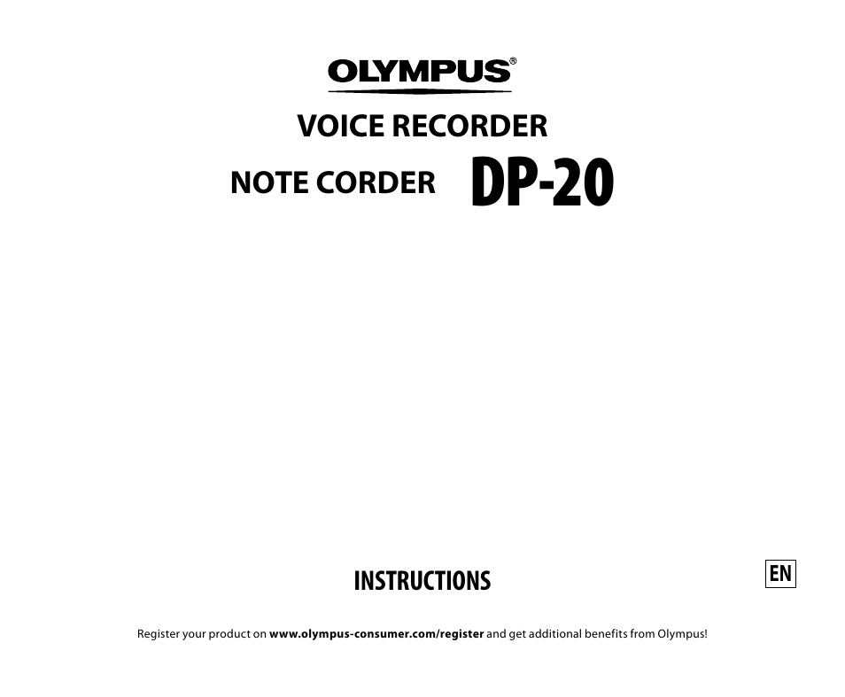 Olympus DP-20 User Manual | 8 pages