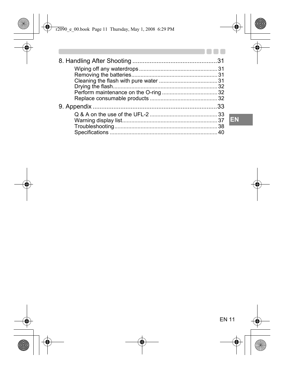 Olympus UFL-2 User Manual | Page 11 / 41