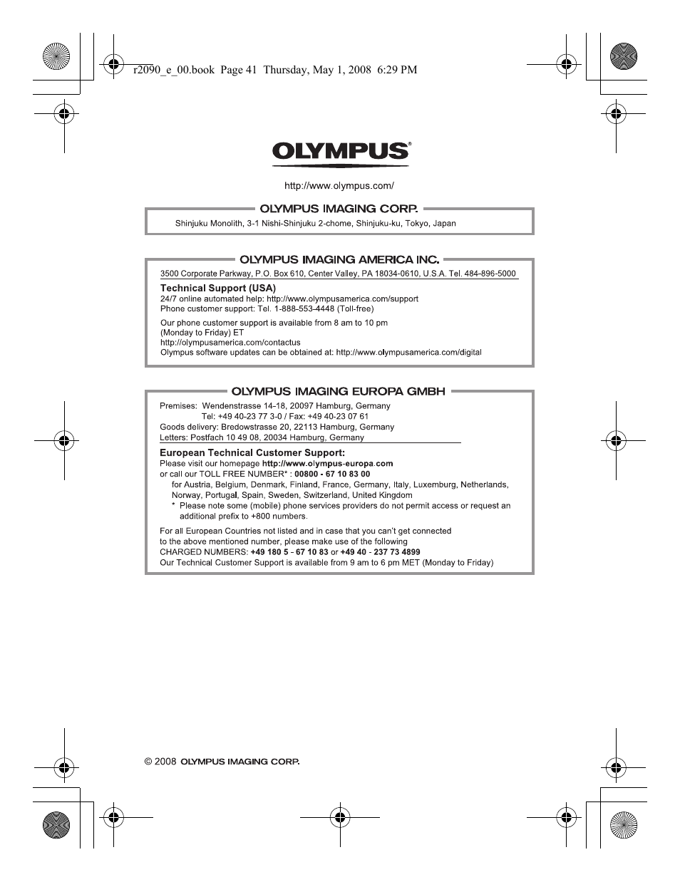 Olympus UFL-2 User Manual | Page 41 / 41