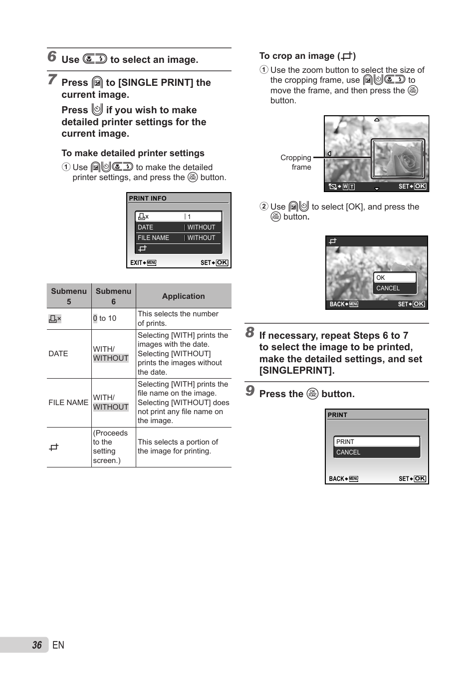 Use cd to select an image, Press the o button | Olympus X-560WP User Manual | Page 36 / 66