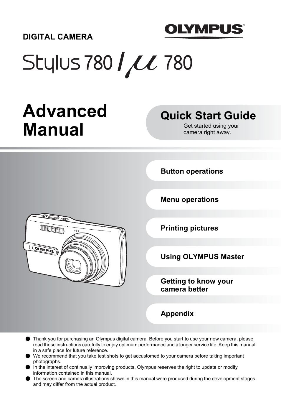 Olympus µ 780 User Manual | 78 pages