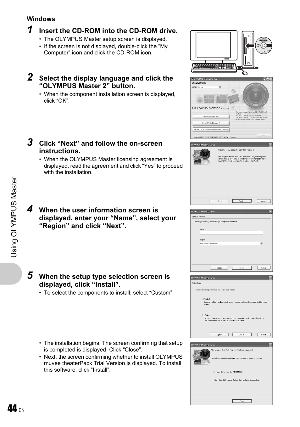Olympus µ 780 User Manual | Page 44 / 78