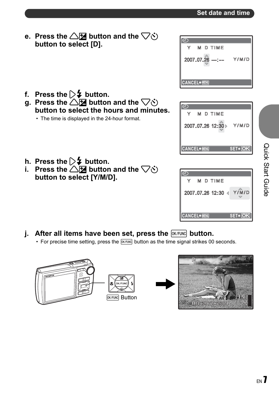 Quick start guide | Olympus µ 780 User Manual | Page 7 / 78