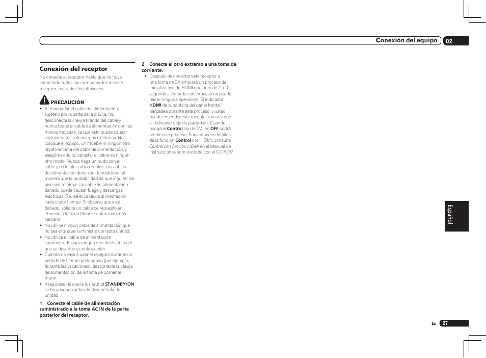 Conexión del receptor | Pioneer SC-LX75 User Manual | Page 61 / 72