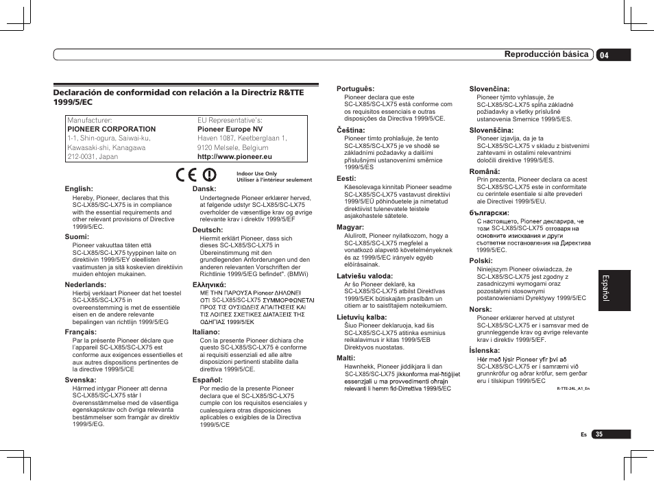 Pioneer SC-LX75 User Manual | Page 69 / 72