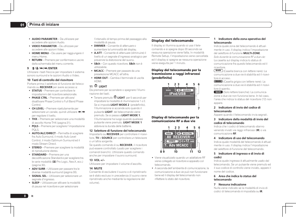 01 prima di iniziare | Pioneer SC-LX75 User Manual | Page 8 / 72
