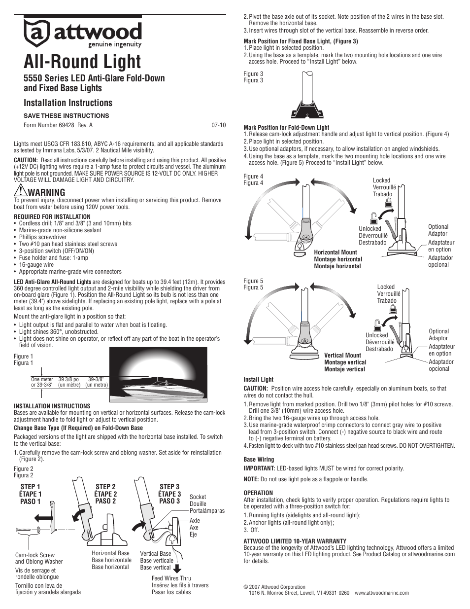 Attwood 5550 User Manual | 2 pages