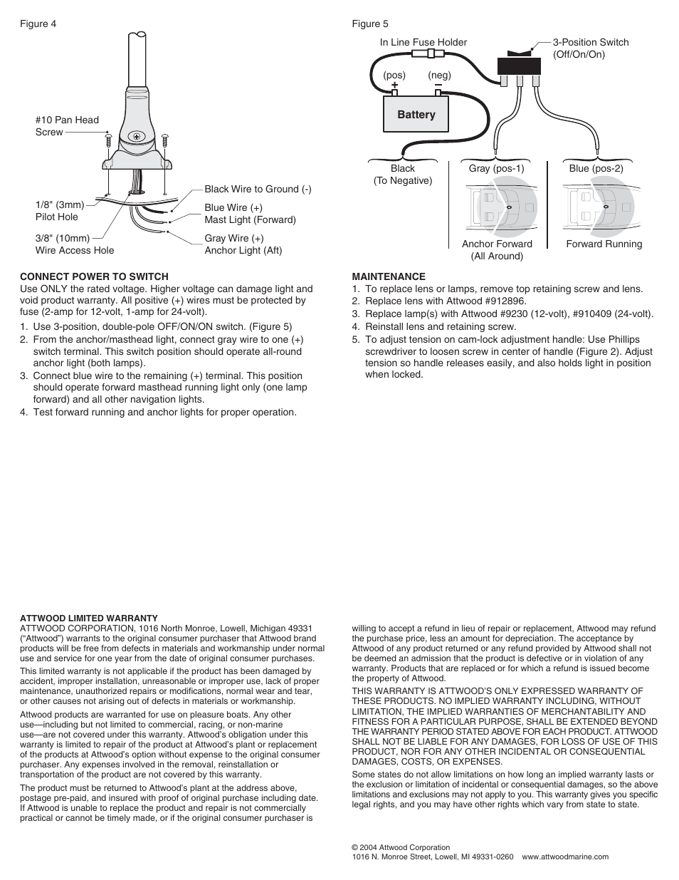 Attwood 7250 Series User Manual | Page 2 / 2