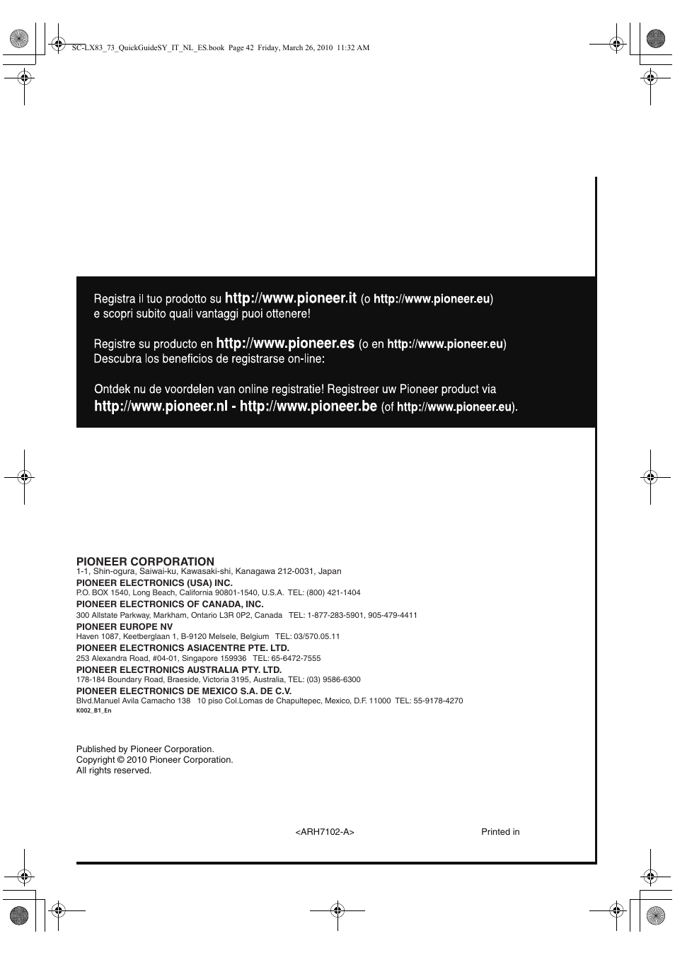 Pioneer corporation | Pioneer SC-LX83 User Manual | Page 120 / 120