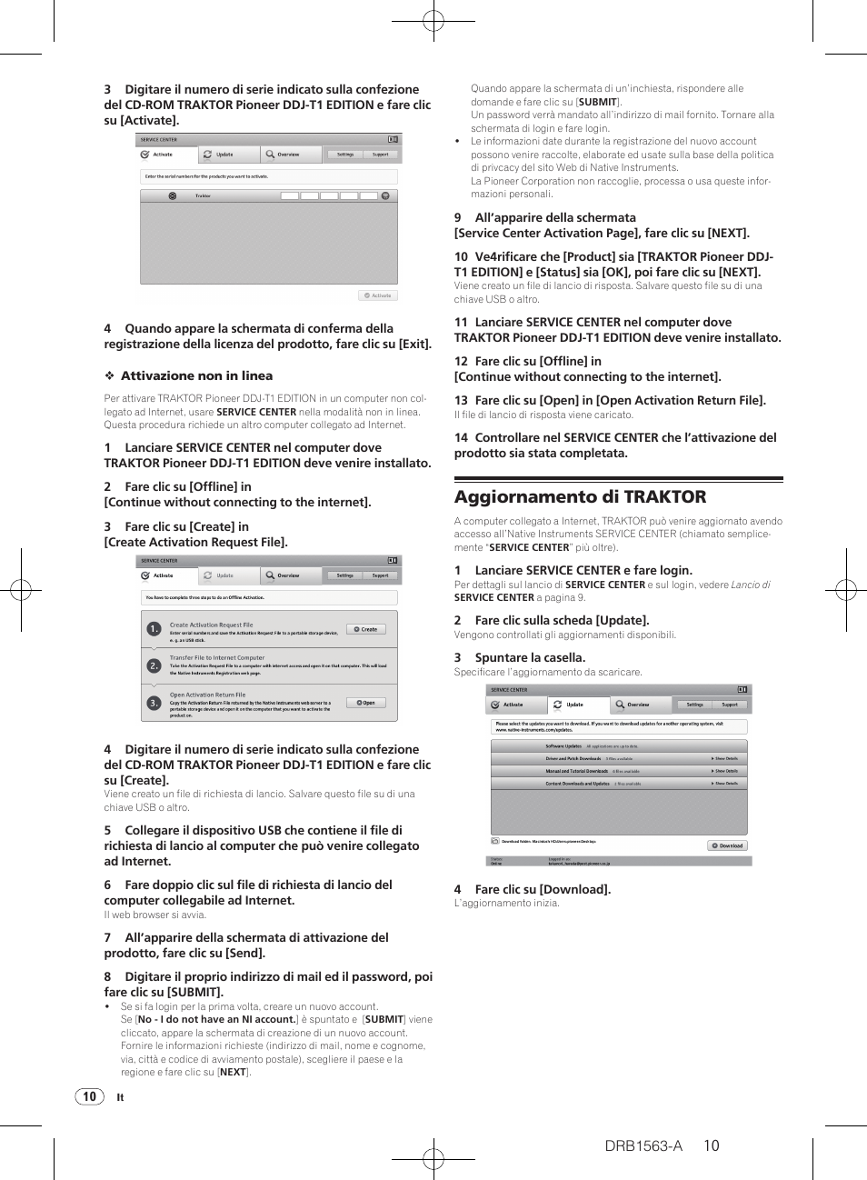 Aggiornamento di traktor, Drb1563-a | Pioneer DDJ-T1 User Manual | Page 10 / 128