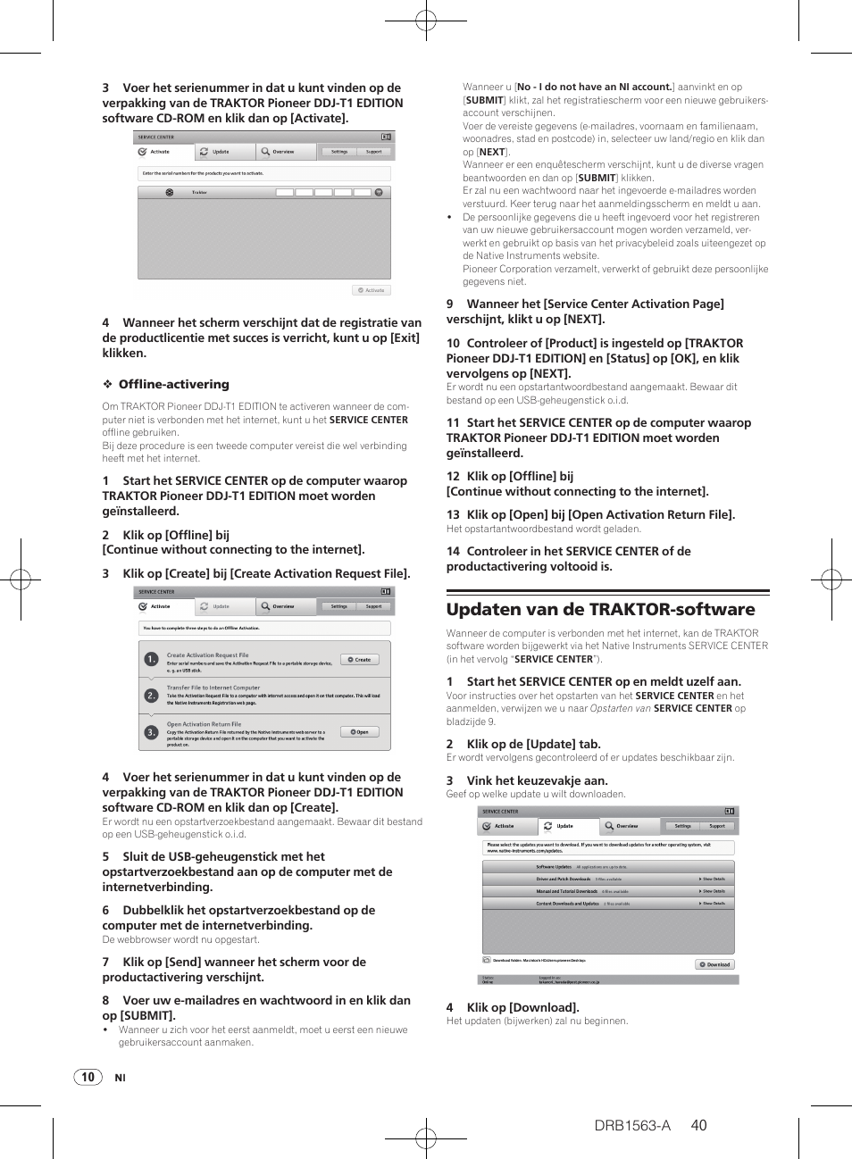 Updaten van de traktor-software, Drb1563-a | Pioneer DDJ-T1 User Manual | Page 40 / 128