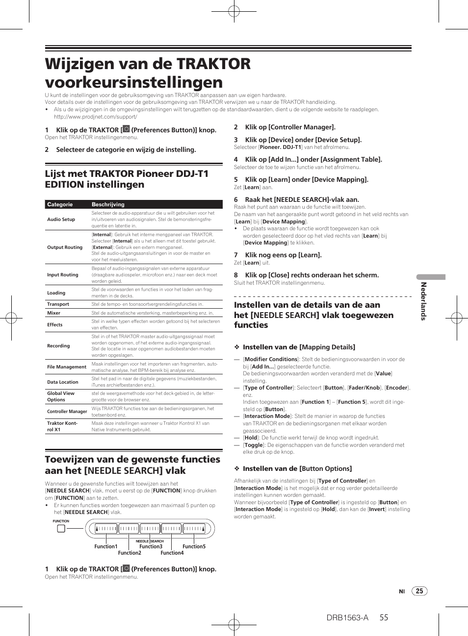 Wijzigen van de traktor voorkeursinstellingen, Drb1563-a | Pioneer DDJ-T1 User Manual | Page 55 / 128