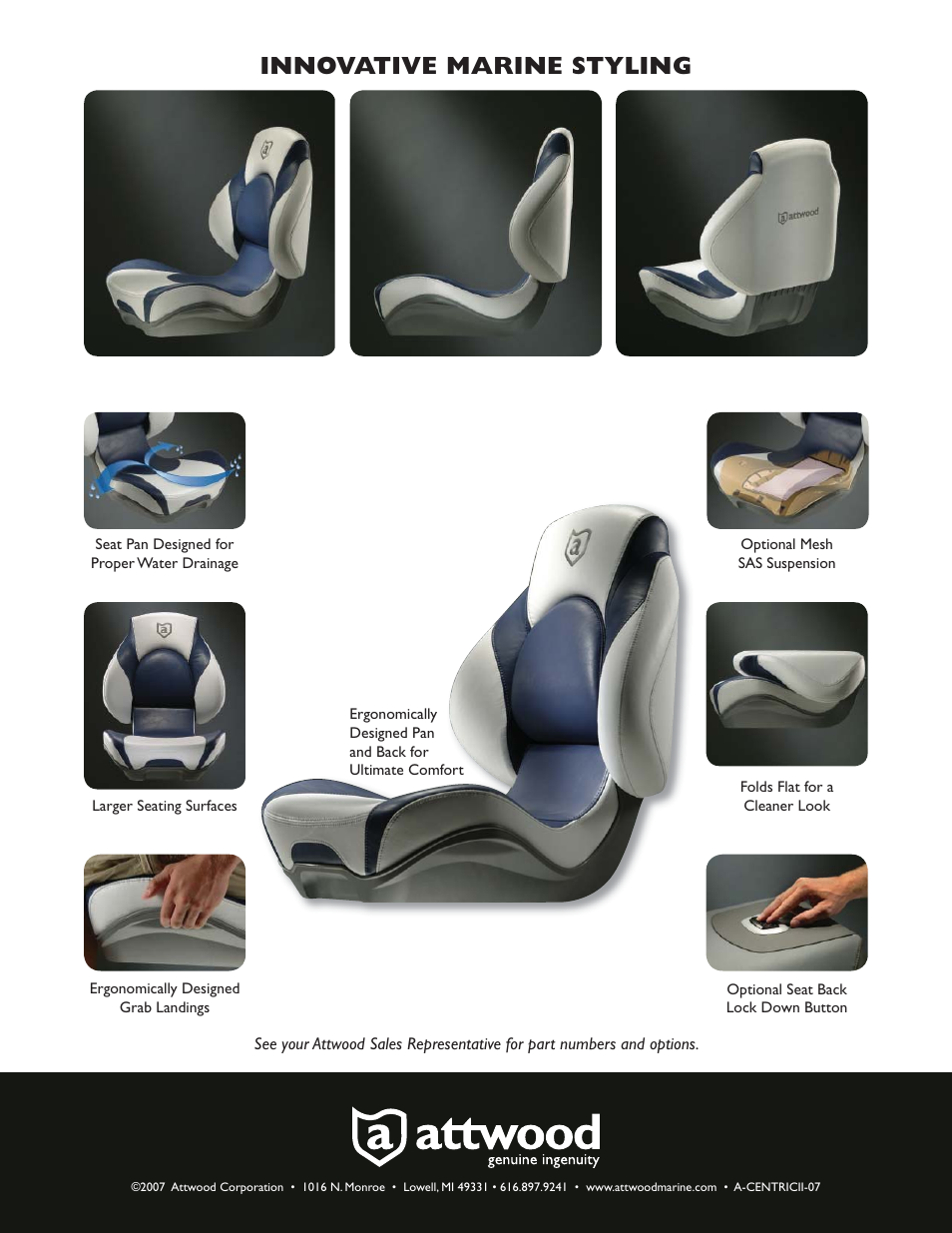 Innovative marine styling | Attwood Centric II User Manual | Page 2 / 2