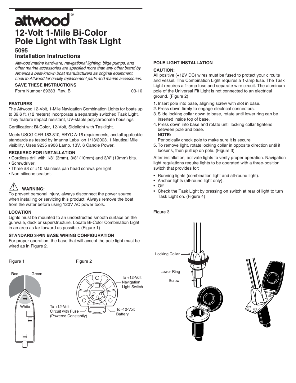 Attwood 5095 User Manual | 2 pages