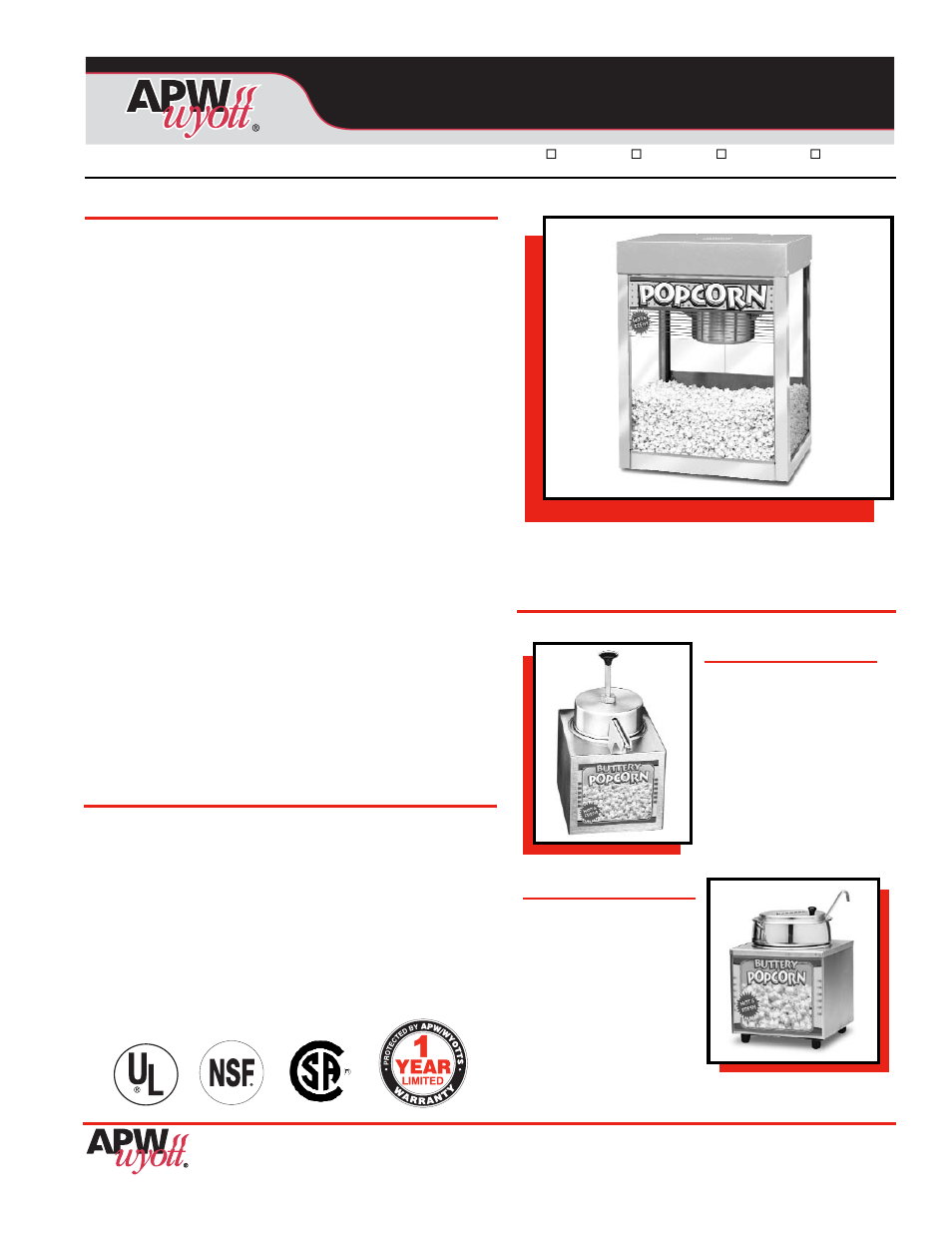 APW Wyott MPC-1A 120V User Manual | 2 pages