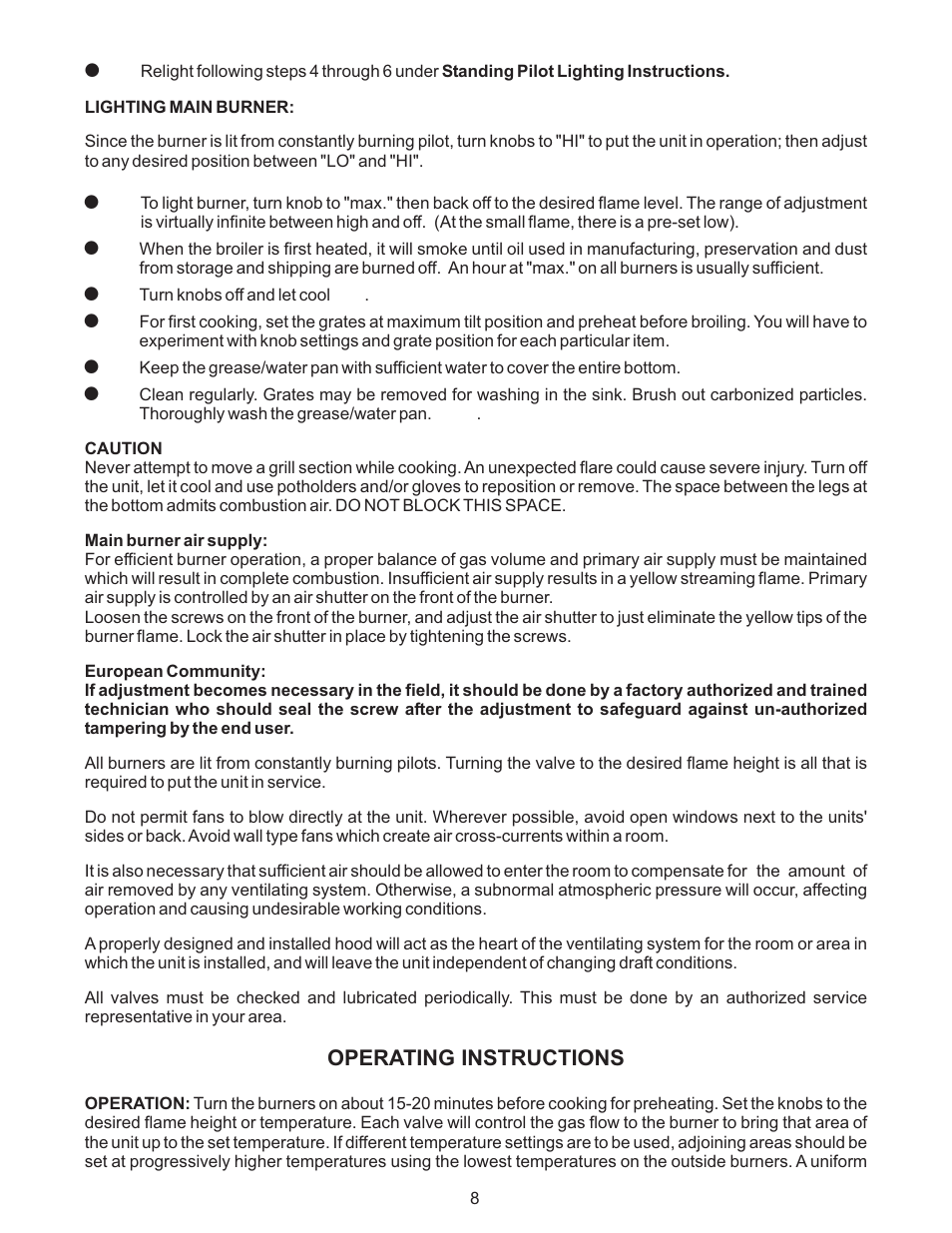 APW Wyott GCRB-48H User Manual | Page 8 / 20