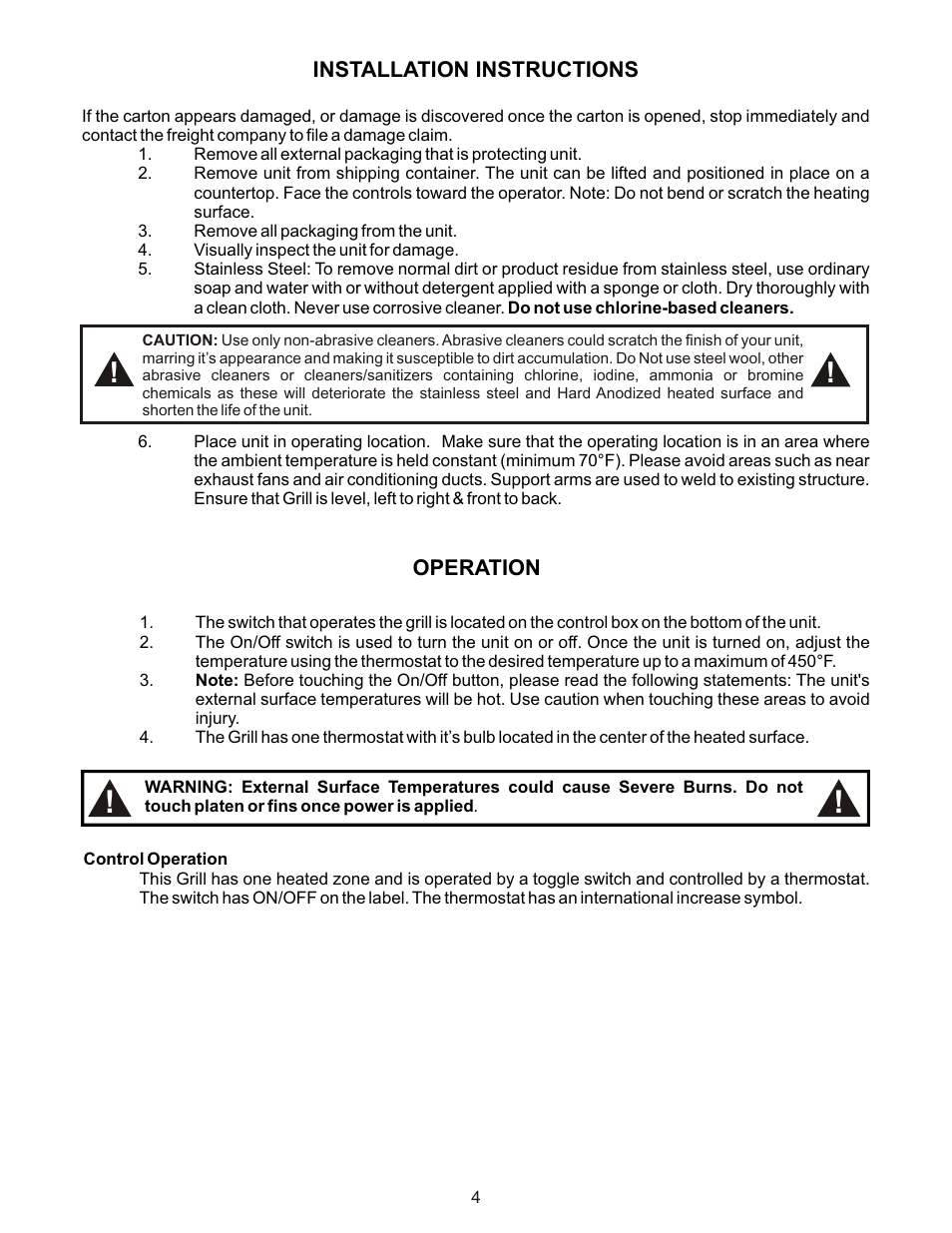 APW Wyott TG-2025 User Manual | Page 4 / 8