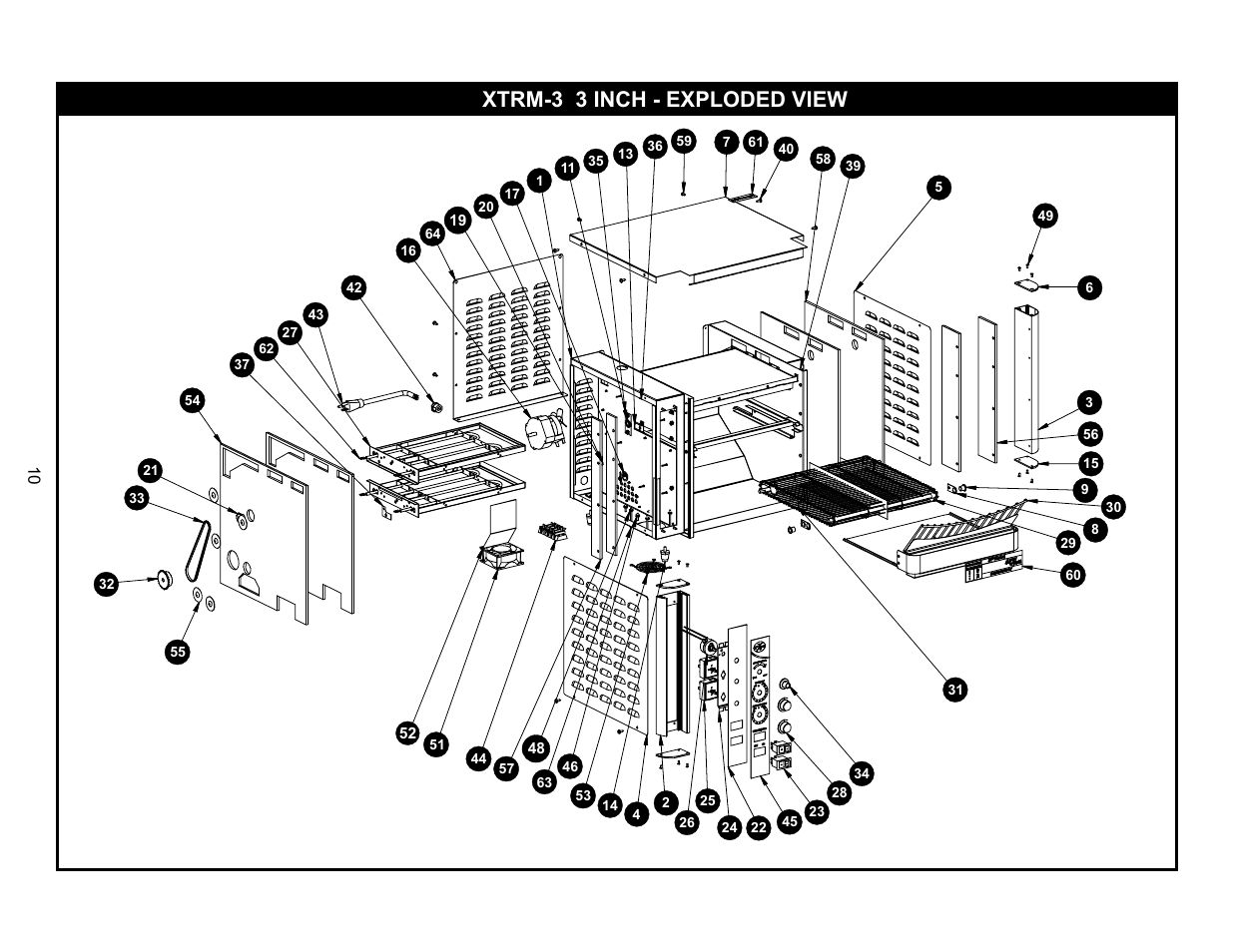 Xtrm-3 3 inch - exploded view | APW Wyott 93030077 User Manual | Page 10 / 12