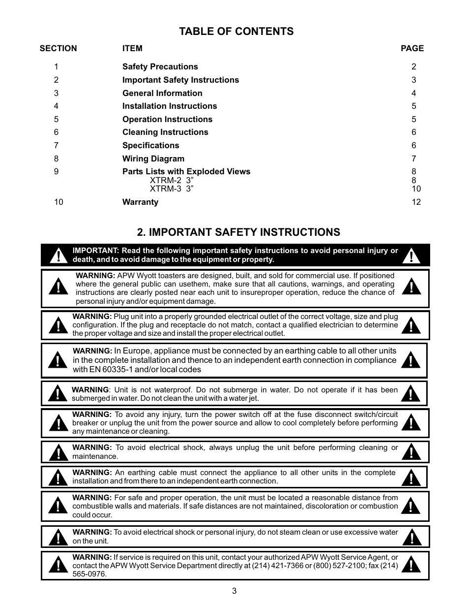 APW Wyott 93030077 User Manual | Page 3 / 12