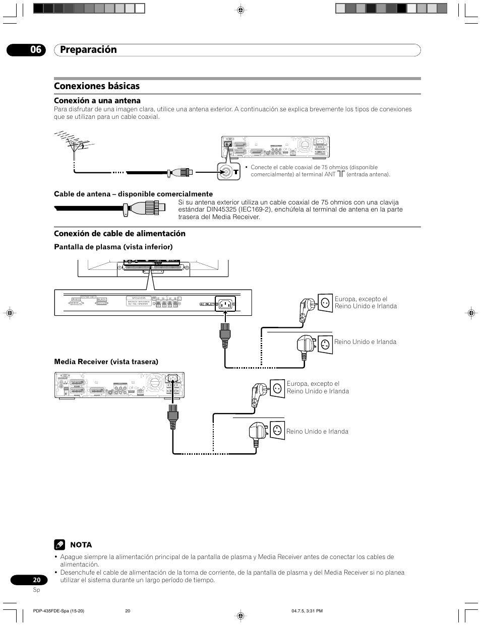 Conexiones básicas, 06 preparación | Pioneer PDP-505FDE User Manual | Page 112 / 140