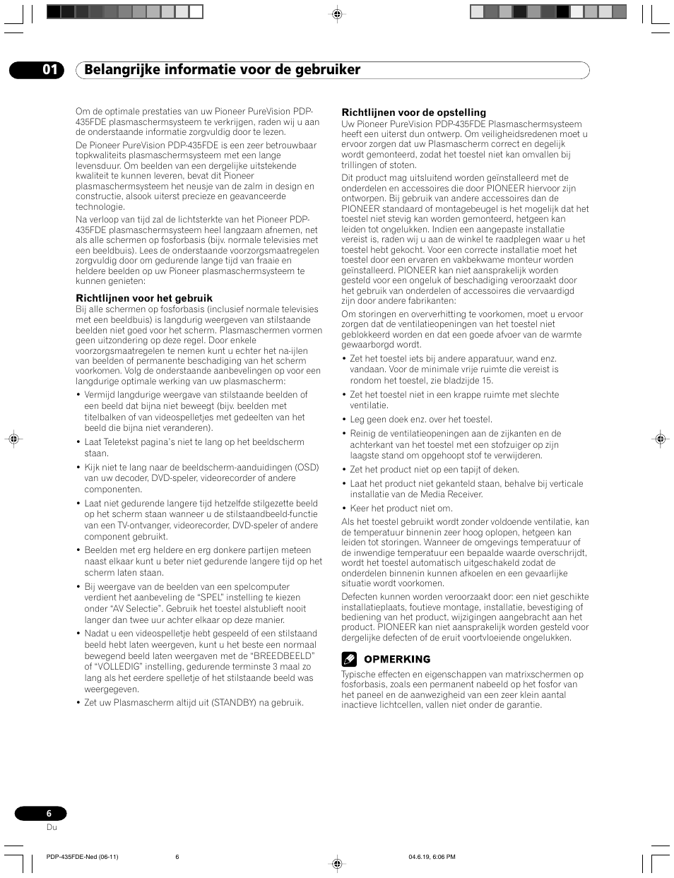 01 belangrijke informatie voor de gebruiker | Pioneer PDP-505FDE User Manual | Page 52 / 140