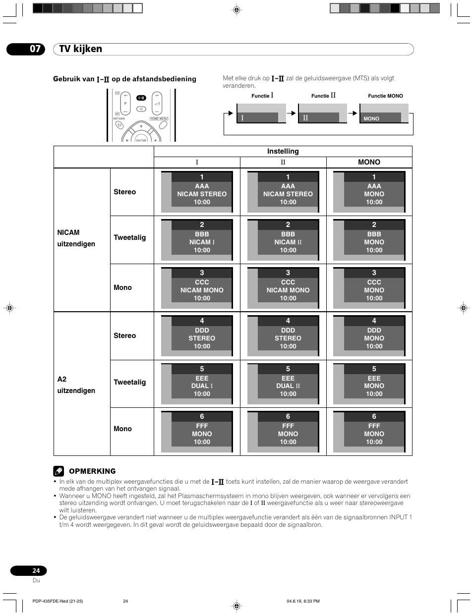 07 tv kijken | Pioneer PDP-505FDE User Manual | Page 70 / 140