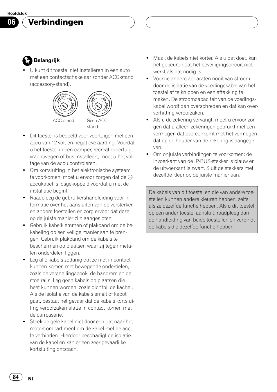 Verbindingen | Pioneer CD-BTB100 User Manual | Page 84 / 137