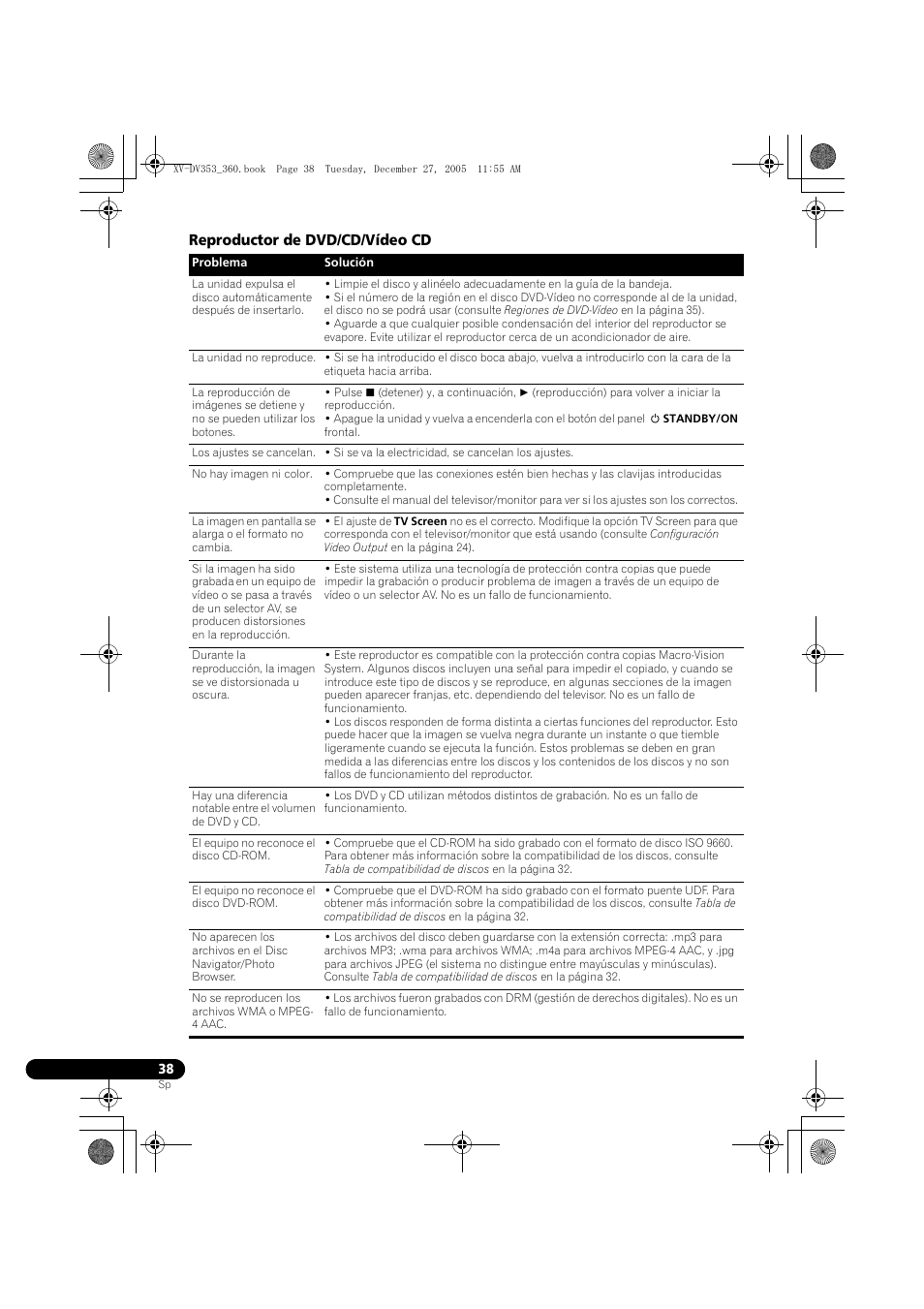 Reproductor de dvd/cd/vídeo cd | Pioneer DCS-360 User Manual | Page 122 / 128