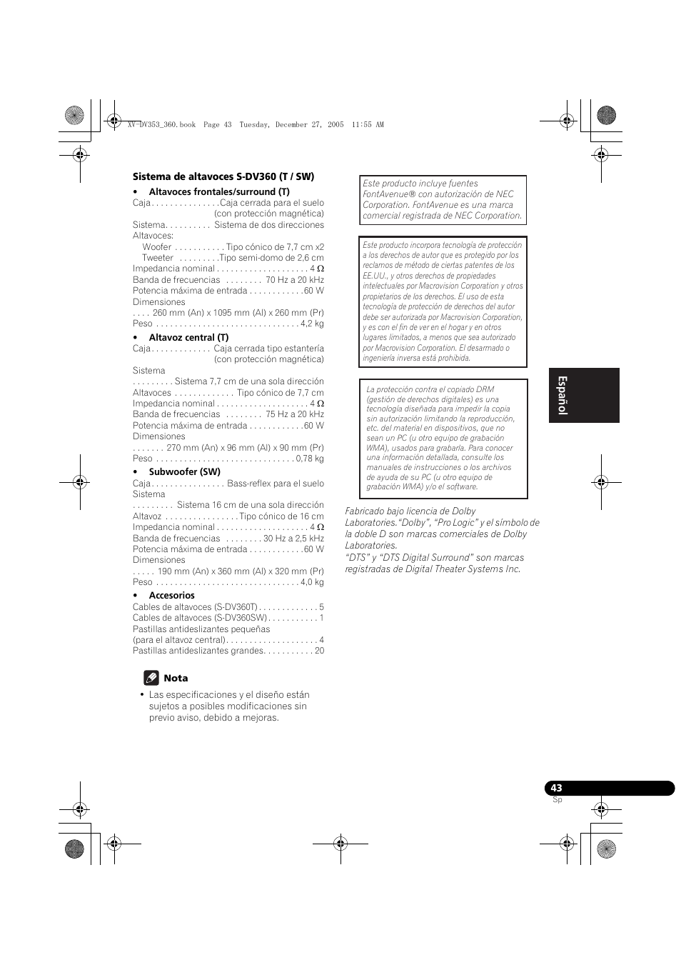 Pioneer DCS-360 User Manual | Page 127 / 128