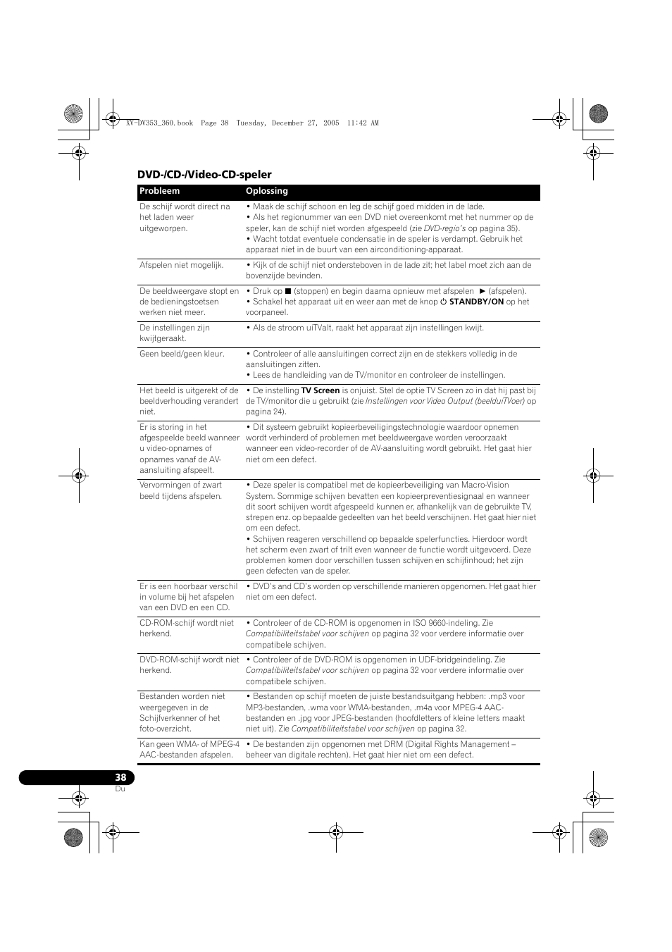 Dvd-/cd-/video-cd-speler | Pioneer DCS-360 User Manual | Page 38 / 128