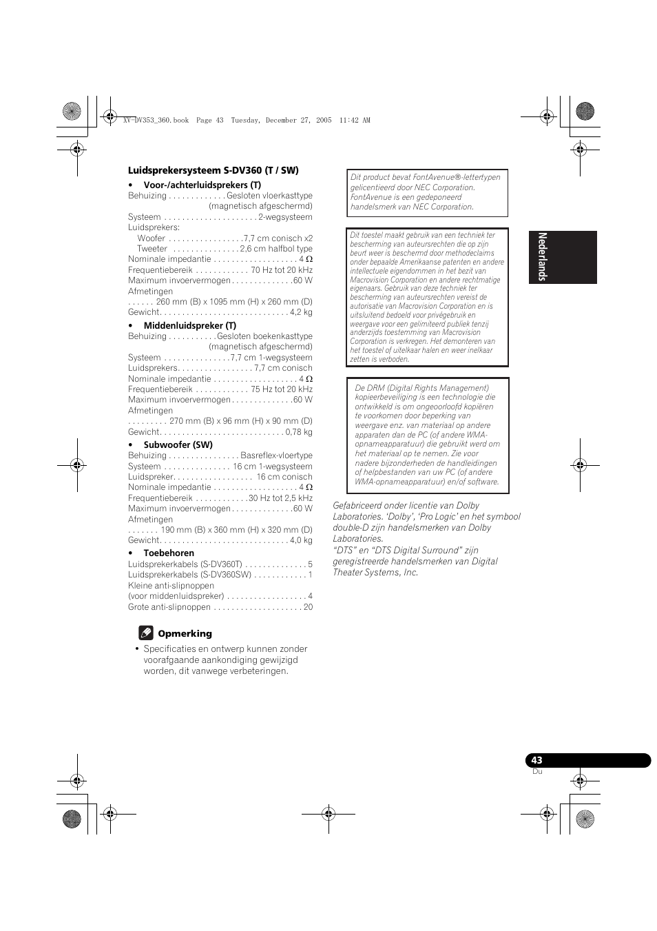 Pioneer DCS-360 User Manual | Page 43 / 128