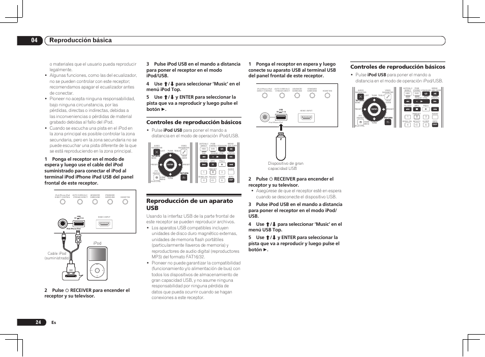 Reproducción de un aparato usb, Menu, 04 reproducción básica | Controles de reproducción básicos | Pioneer VSX-2021 User Manual | Page 48 / 52